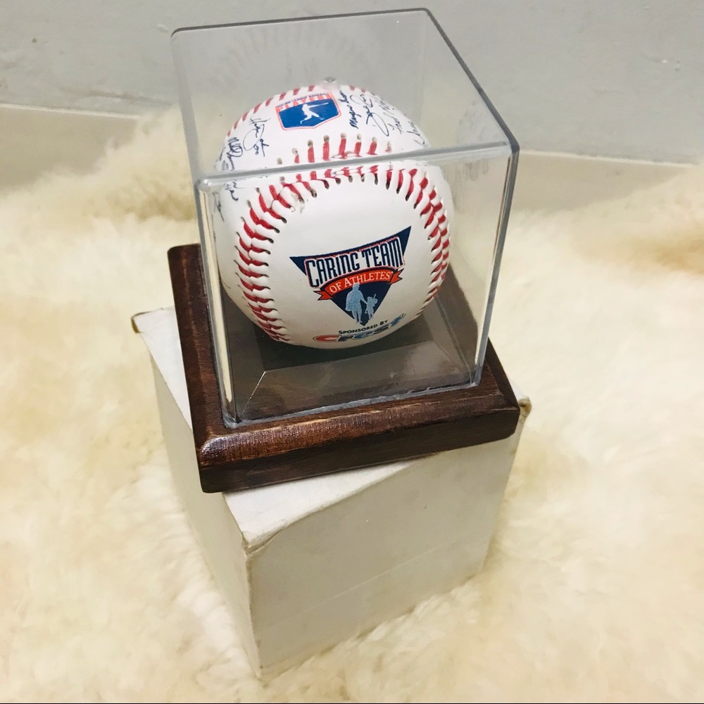 Authographed baseball Crest Caring Team Athletes. Jay Bell. Etc..